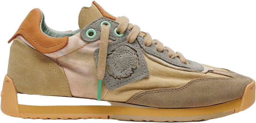 Satorisan Ensō Gaia Casual Sneakers Unisex Vintage Leer en textiel Sneakers Kleur Material Beige
