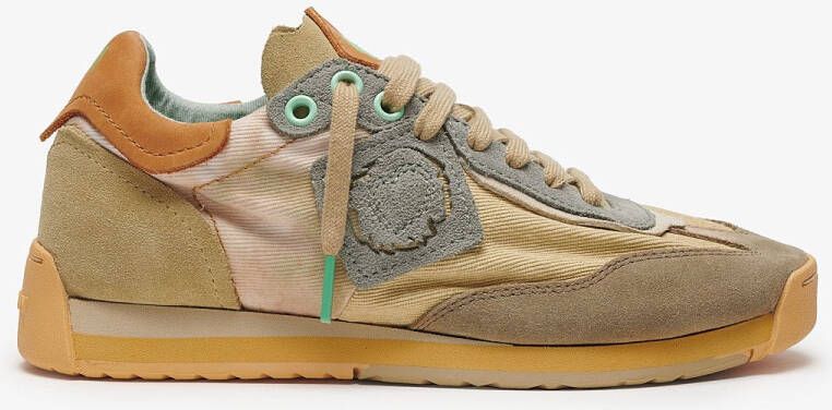 Satorisan Ensō Gaia Casual Sneakers Unisex Vintage Leer en textiel Sneakers Kleur Material Beige