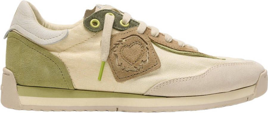 Satorisan Ensō Gaia Casual Sneakers Unisex Vintage Leer en textiel Sneakers Kleur Pampas White