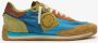 Satorisan Ensō Gaia Casual Sneakers Unisex Vintage Leer en textiel Sneakers Kleur Blue Swirl - Thumbnail 2