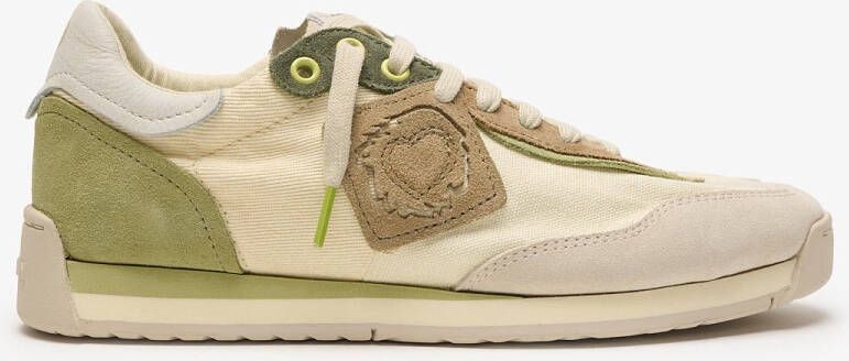 Satorisan Ensō Gaia Casual Sneakers Unisex Vintage Leer en textiel Sneakers Kleur Pampas White
