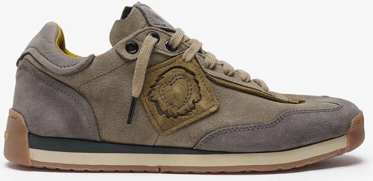 Satorisan Ensō Suede Casual Sneakers Unisex Vintage Leer Sneakers Kleur Peat Green
