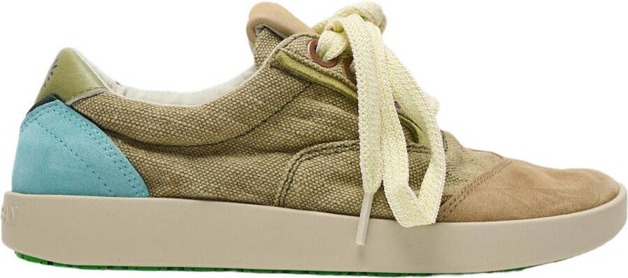 Satorisan Hatko Vintage Casual Sneakers Vrouwen Vintage Leer en linnen Sneakers Kleur Rush Green W