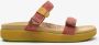 Satorisan Kae Linen Plat Sandalen Vrouwen Plat Leer en linnen Sandalen Kleur Smoky Pink - Thumbnail 1