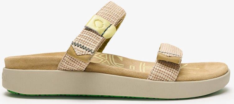 Satorisan Kae Raffia Plat Sandalen Vrouwen Plat Leer en textiel Sandalen Kleur Sand