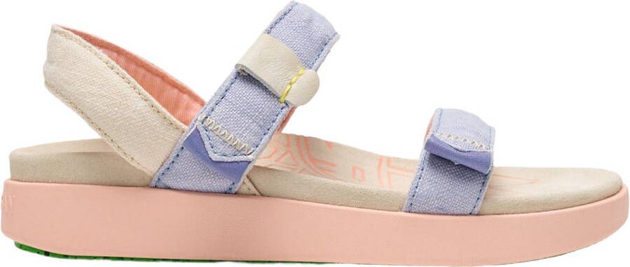 Satorisan Kona Linen Plat Sandalen Vrouwen Plat Leer en linnen Sandalen Kleur Romance Blue