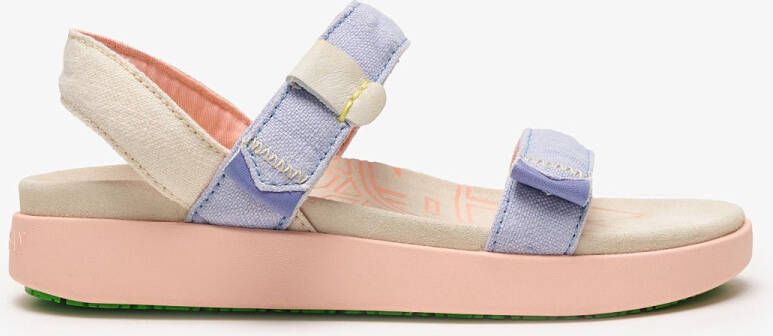 Satorisan Kona Linen Plat Sandalen Vrouwen Plat Leer en linnen Sandalen Kleur Romance Blue