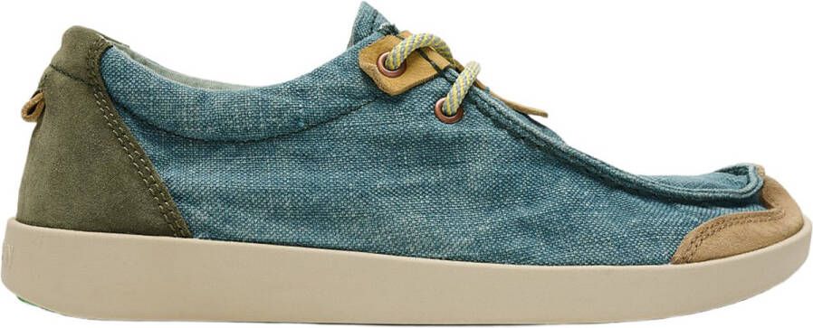 Satorisan Kwahu Linen Wallaby Moccasin Mannen Leer en linnen Moccasin Kleur Melancholic Grey