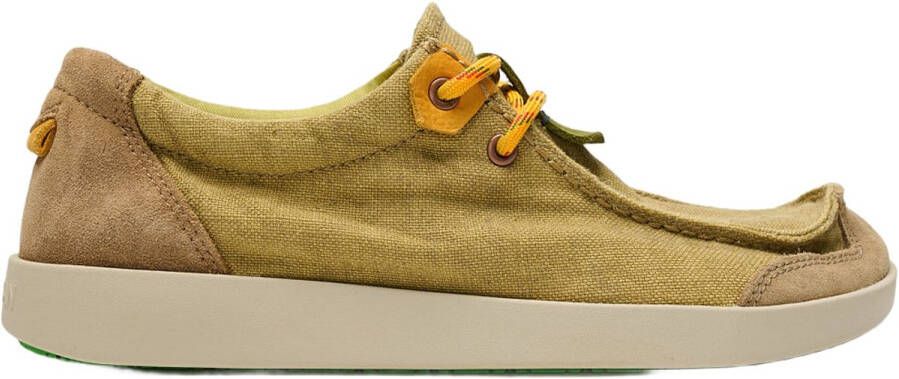 Satorisan Kwahu Linen Wallaby Moccasin Mannen Leer en linnen Moccasin Kleur Wheathered Khaki