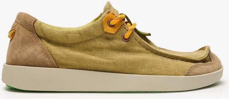 Satorisan Kwahu Linen Wallaby Moccasin Mannen Leer en linnen Moccasin Kleur Wheathered Khaki