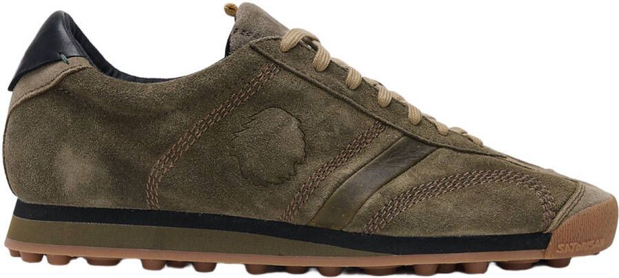 Satorisan Stardust Suede Casual Sneakers Mannen Vintage Leer Sneakers Kleur Deep Khaki
