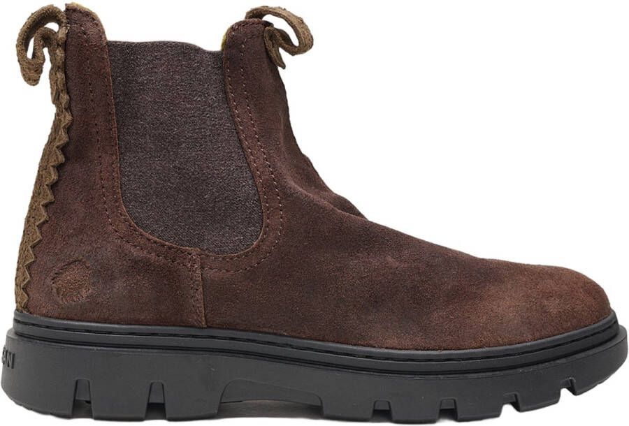 Satorisan Unalome Chelsea Desert Oasis Enkel Laarzen Mannen Vintage Leer Laarzen Kleur Walnut