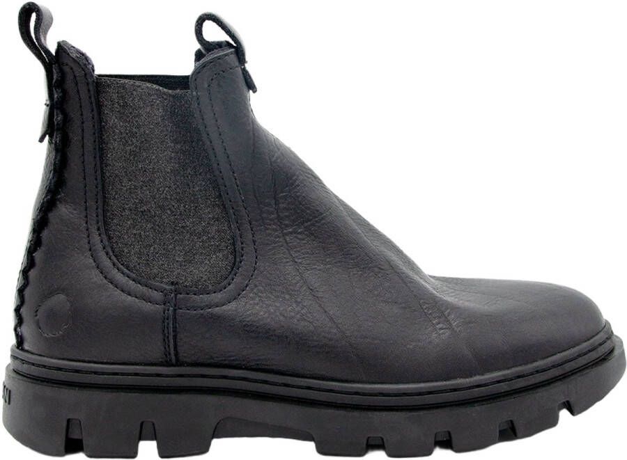Satorisan Unalome Chelsea Premium Enkel Laarzen Mannen Vintage Leer Laarzen Kleur Black