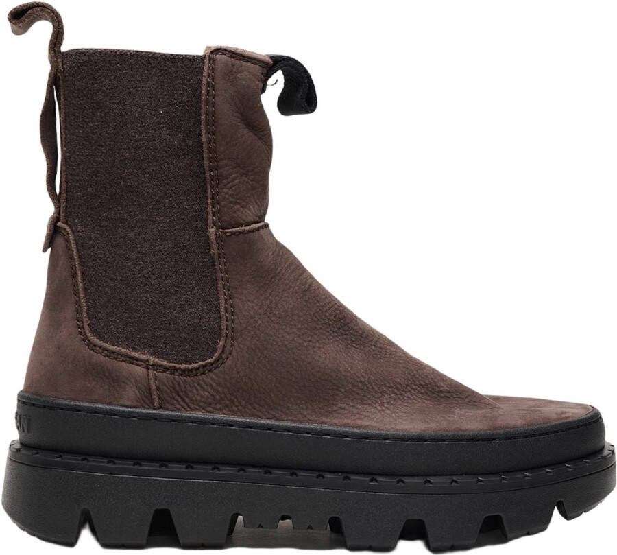 Satorisan Unalome Elastics Premium Enkel Laarzen Vrouwen Vintage Leer Laarzen Kleur Dark Brown
