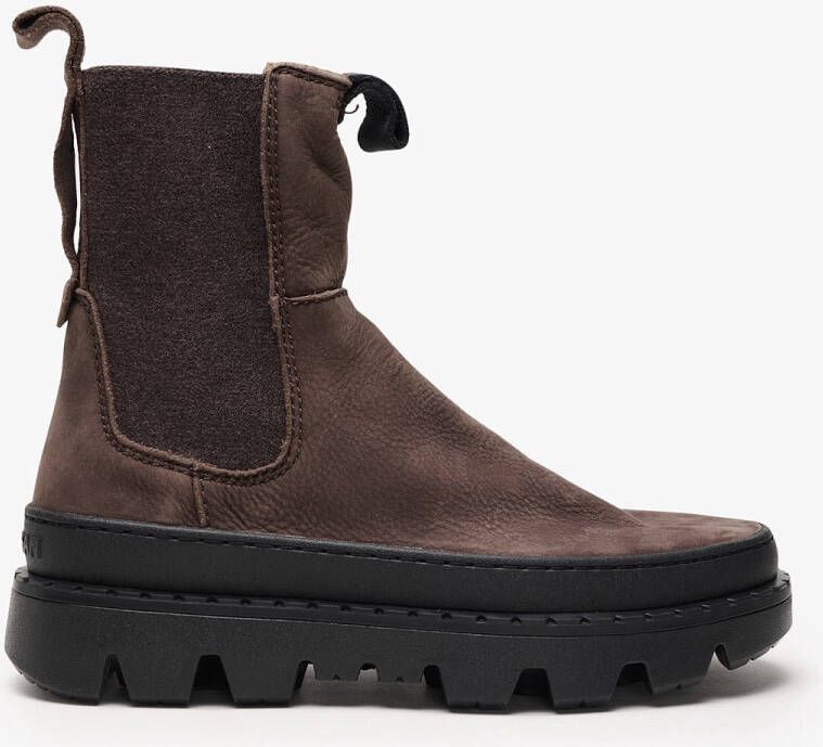 Satorisan Unalome Elastics Premium Enkel Laarzen Vrouwen Vintage Leer Laarzen Kleur Dark Brown