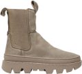Satorisan Unalome Elastics Premium Enkel Laarzen Vrouwen Vintage Leer Laarzen Kleur Loden - Beige
