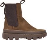 Satorisan Unalome Elastics Premium Enkel Laarzen Vrouwen Vintage Leer Laarzen Kleur Mid Brown - Bruin
