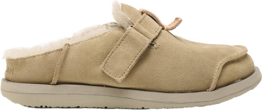 Satorisan Uwabaki Clog Strap Suede Huis Slippers Unisex Leer Slippers Kleur Driftwood