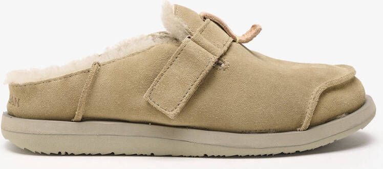 Satorisan Uwabaki Clog Strap Suede Huis Slippers Unisex Leer Slippers Kleur Driftwood