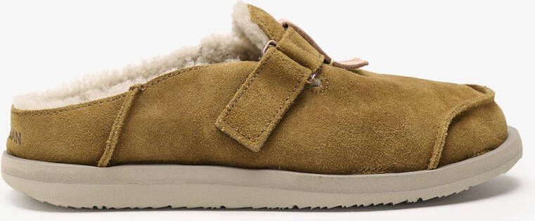 Satorisan Uwabaki Clog Strap Suede Huis Slippers Unisex Leer Slippers Kleur Mid Brown