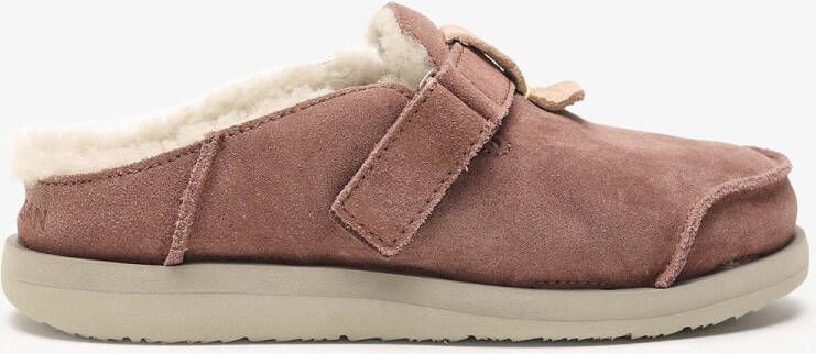 Satorisan Uwabaki Clog Strap Suede Huis Slippers Vrouwen Leer Slippers Kleur Chestnut