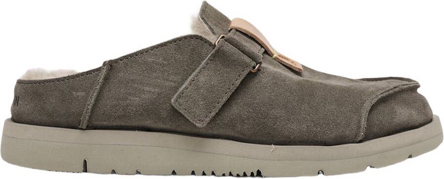 Satorisan Uwabaki Clog Suede Klomp Unisex Leer Klomp Kleur Deep Khaki