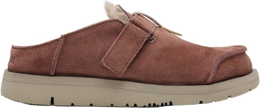 Satorisan Uwabaki Clog Suede Klomp Vrouwen Leer Klomp Kleur Chestnut