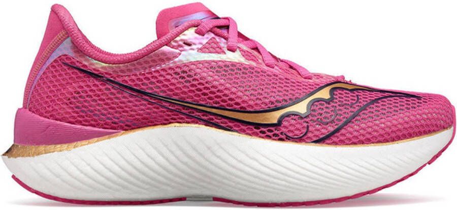 Saucony Endorphin Pro 3 Dames Sportschoenen Hardlopen Trail roze wit