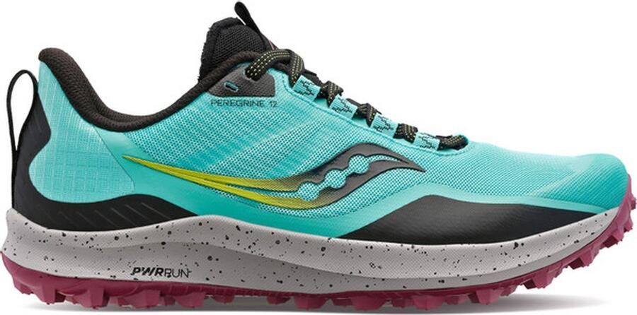 Saucony Peregrine 12 Dames Sportschoenen Hardlopen Trail blauw geel