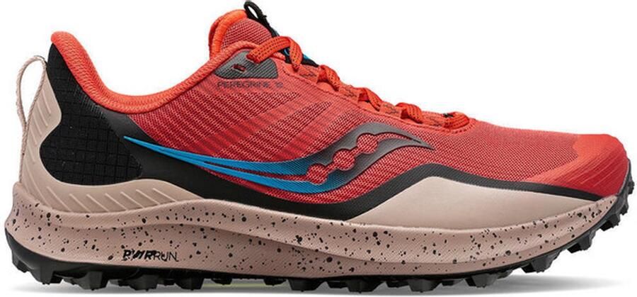 Saucony Peregrine 12 Heren Sportschoenen Hardlopen Trail rood grijs