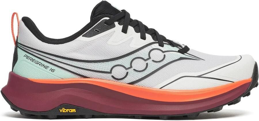 Saucony Peregrine 16 Trail Hardloopschoenen Wit Karmozijnrood