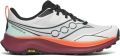 Saucony Peregrine 16 Trail Hardloopschoenen Wit Karmozijnrood - Grijs