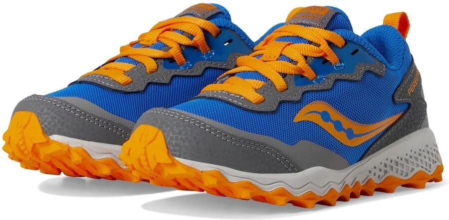 Saucony Peregrine KDZ Shield Trail Hardloopschoenen voor kinderen Blauw Oranje