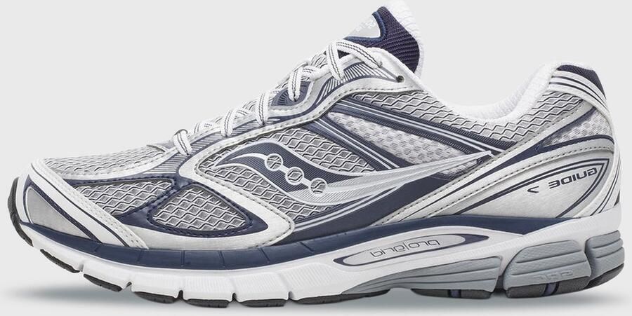 Saucony ProGrid Guide 7 Fog Naval Unisex Sneaker Retro Running Schoen Grijs Blauw