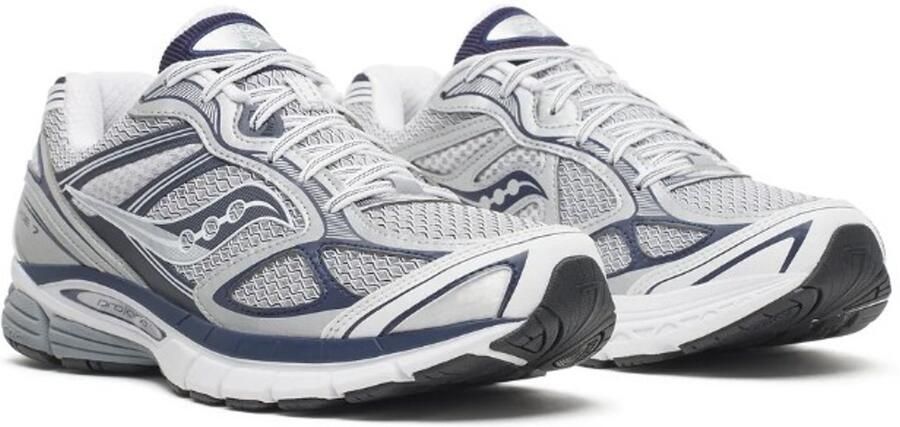 Saucony ProGrid Guide 7 Fog Naval Unisex Sneaker Retro Running Schoen Grijs Blauw