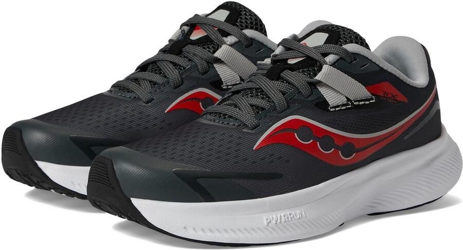 Saucony Ride 15 Junior Hardloopschoen Grijs Zwart Rood