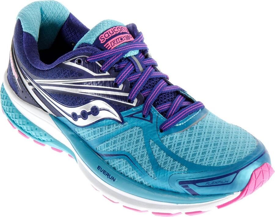 Saucony Ride 9 Hardloopschoenen Vrouwen blauw zilver roze
