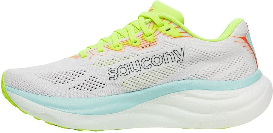Saucony Ride 19 W Hardloopschoenen Wit Fluor Geel - Foto 2