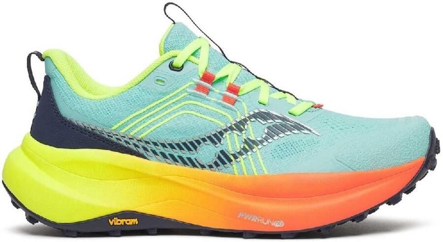 Saucony Xodus Ultra 4 Trailschoenen Dames Splash Fire Blue Clair