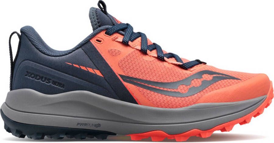 Saucony Xodus Ultra Dames Sportschoenen Hardlopen Trail grijs roze