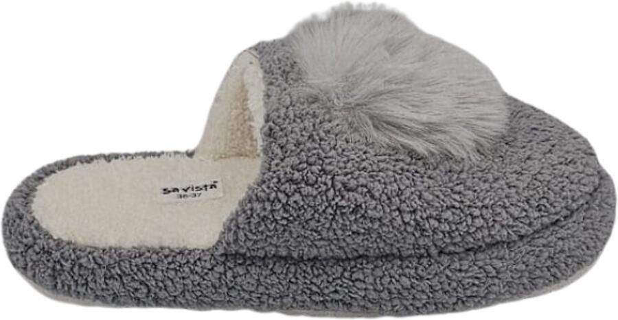 Savista Berussa- Luxe Dames Pantoffels Winter Warm Zachte & Stille Zool Antislip Lichtgewicht Huisschoenen-Grijs