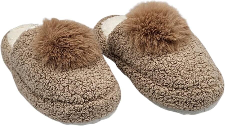 Savista Berussa- Luxe Dames Pantoffels Winter Warm Zachte & Stille Zool Antislip Lichtgewicht Huisschoenen-Beige