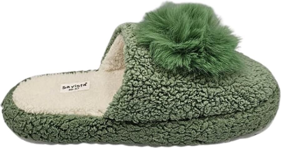 Savista Berussa- Luxe Dames Pantoffels Winter Warm Zachte & Stille Zool Antislip Lichtgewicht Huisschoenen-Groen36