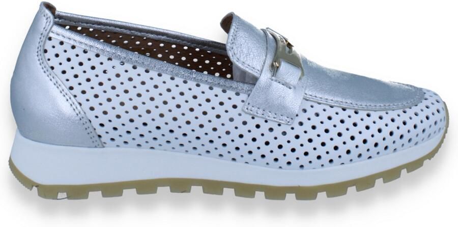 Scapa Dames Mocassin Wit Zilver WIT