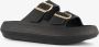 Scapino Dames badslippers met gesp zwart - Thumbnail 1