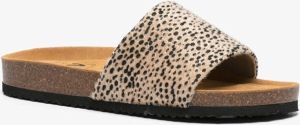 Scapino Dames bio slippers met cheetah print Beige
