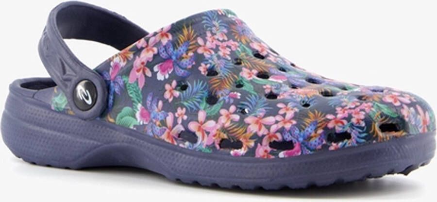 Scapino Dames klompen met bloemenprint Blauw Clogs