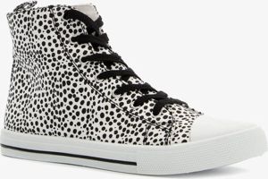 Scapino Hoge canvas sneakers met stippen Zwart