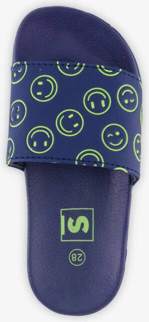 Scapino Kinder badslippers blauw met smiley