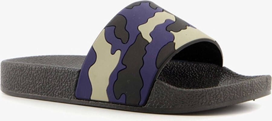 Scapino Kinder badslippers met camouflageprint Zwart